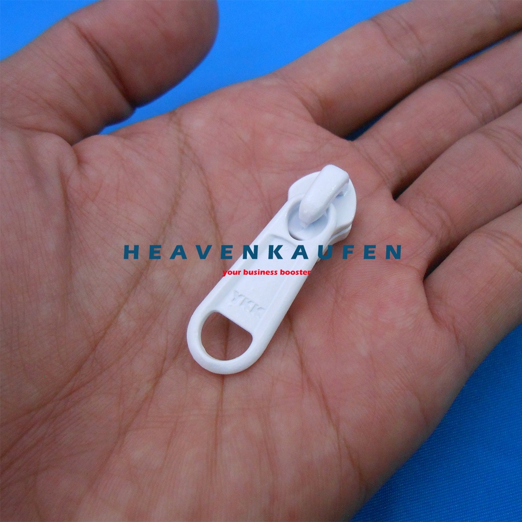 Kepala Resleting YKK Reverse Terbalik No 8 Warna Putih