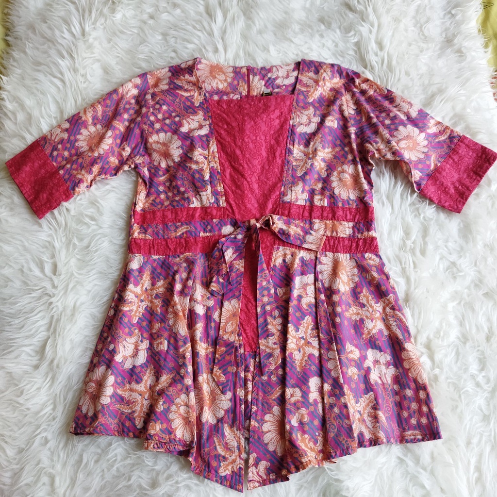 Baju atasan dress batik mirota jumbo large besar XXL second preloved