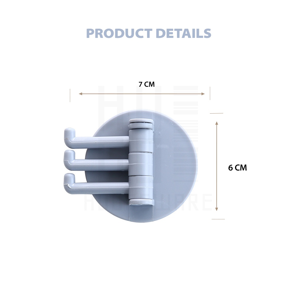 HUGO Gantungan Hook 3 Susun Gantungan Handuk Cuci Tangan Serbaguna Gantungan Tempel