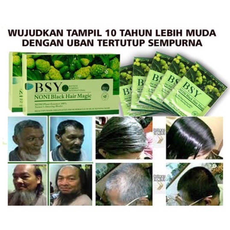 Sampo Penghitam Rambut Alami BSY Noni Black Hair Magic Original