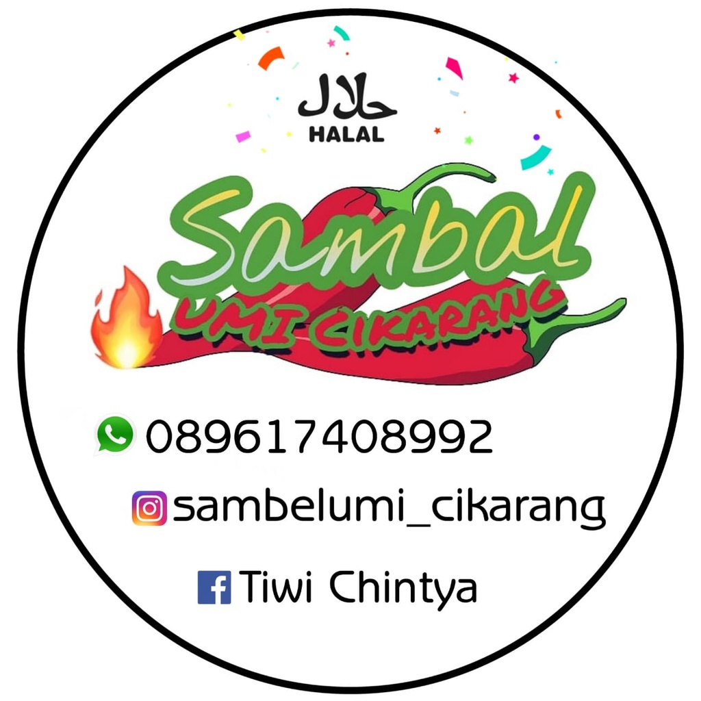 

(MINIMAL ORDER 100 PCS) STIKER PRODUK KEMASAN SAMBAL / MAKAN / CEMILAN GRATIS DESIGN