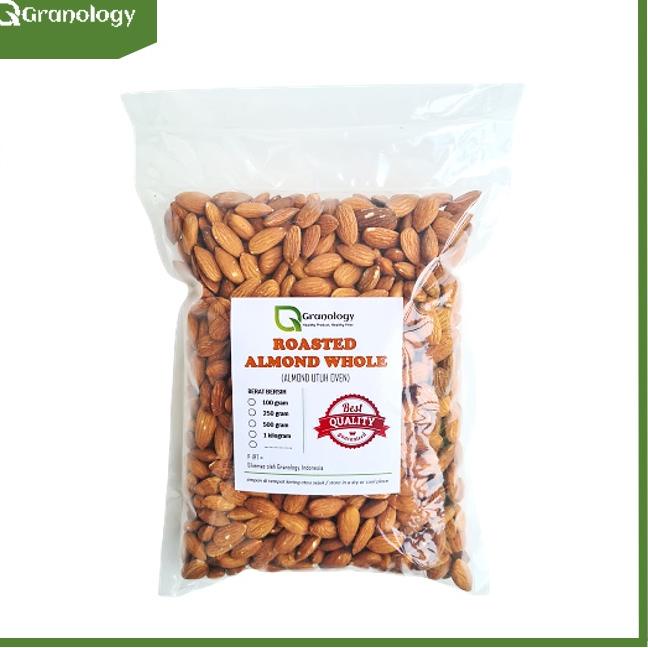 

cey-42 Roasted Almond Whole / Almond Utuh Panggang / Almond Panggang (1 Kilogram) by Granology Ayo Beli Sekarang