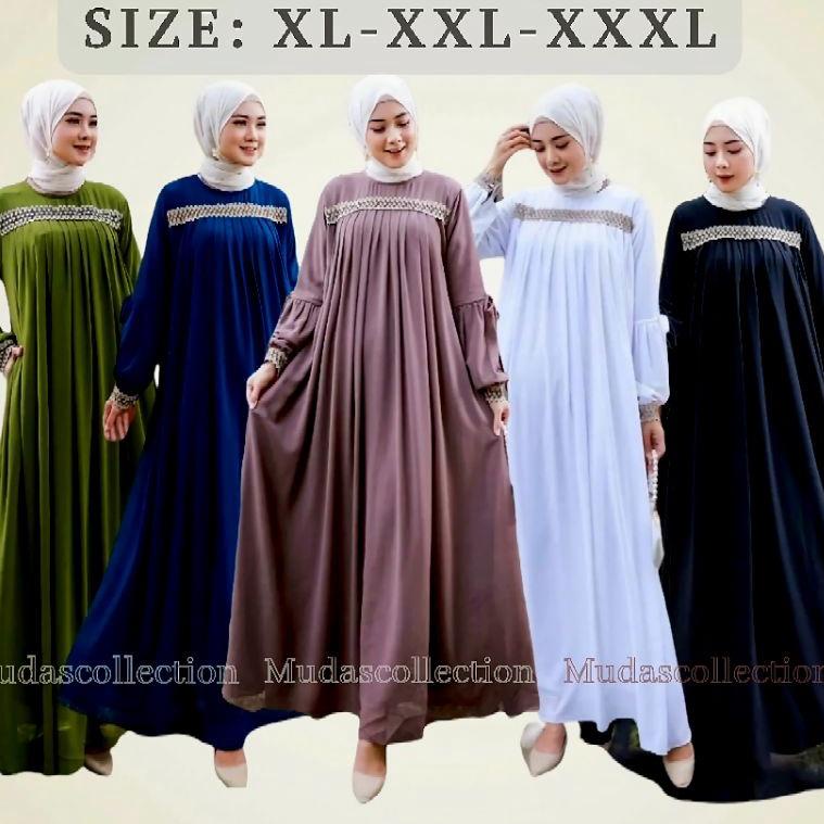 MURAH Gamis Wanita Kekinian Terbaru 2022 Baju Wanita Gamis Putih Gamis jumbo Anggun Maxy Dress Pesta