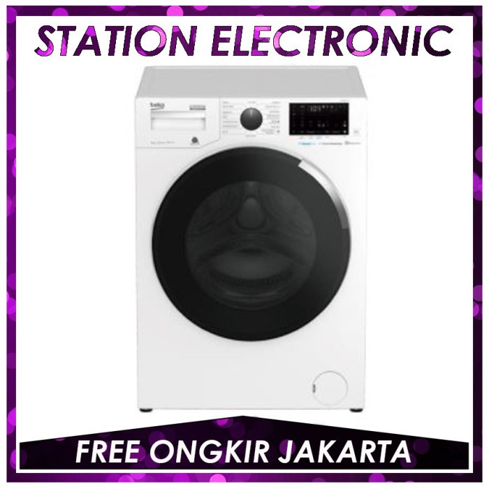 BEKO WCV8646X0 / WCV 8646 X0 Mesin Cuci Front Load Inverter 8Kg 1200rp