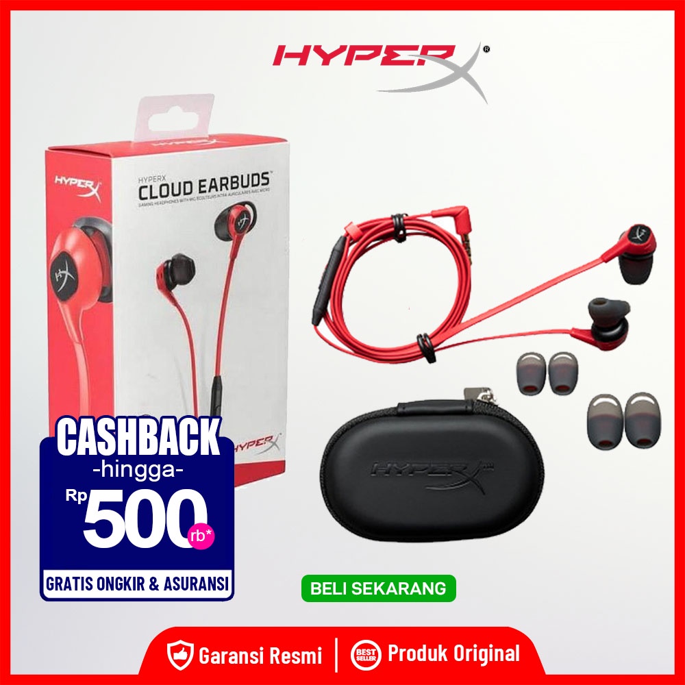 HyperX Cloud Earbuds In Ear Gaming Headphones Garansi Resmi