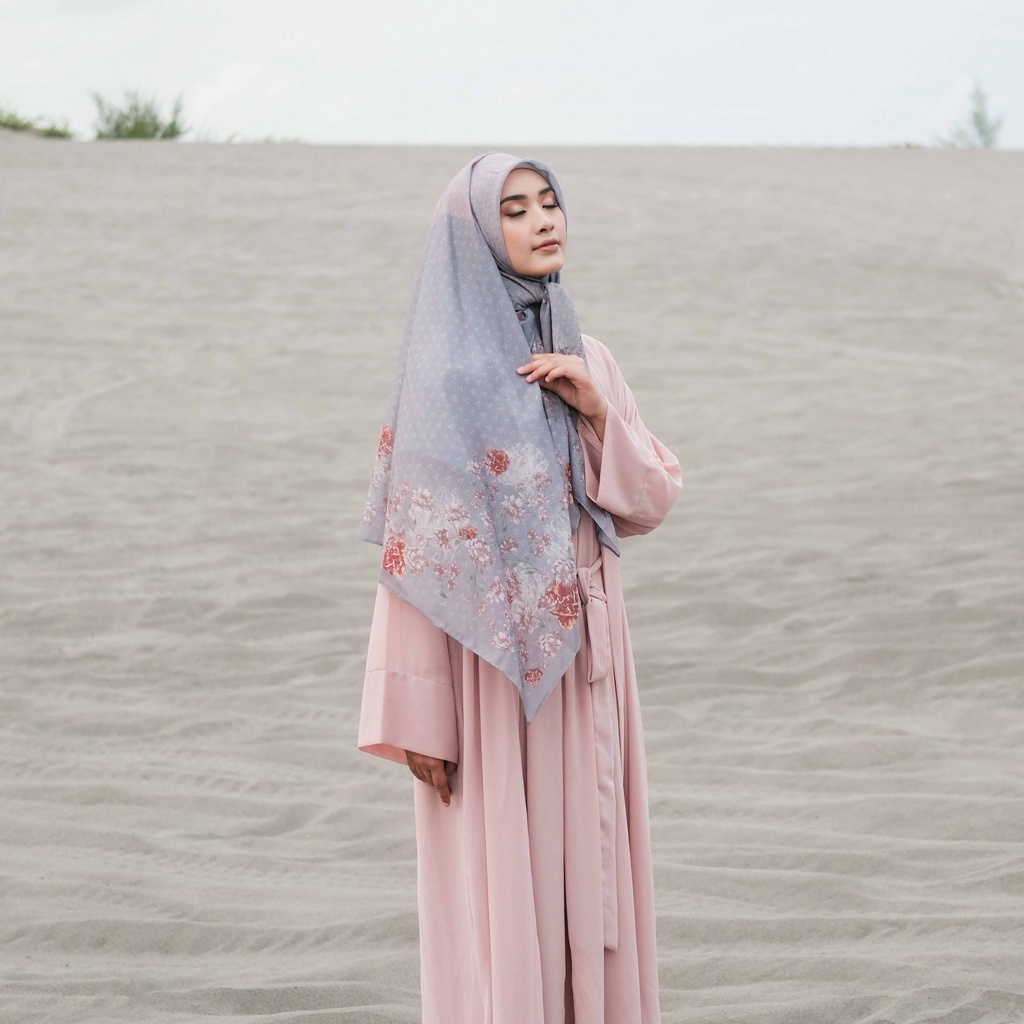 ALIF HIJAB SEGI EMPAT MOTIF PARIS PREMIUM KOREA - THE ROSE