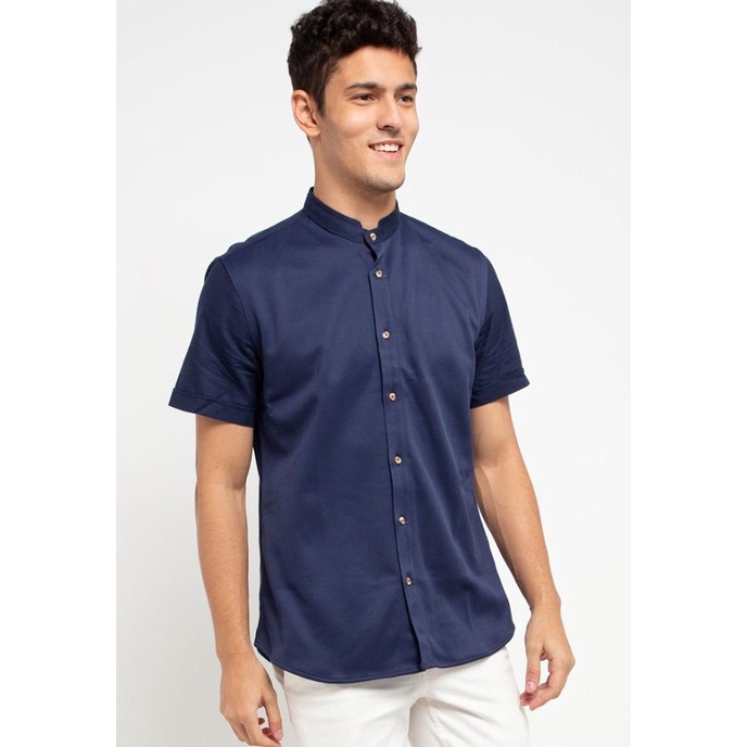 Sale MOC Kemeja Lengan Pendek Slim Fit Realage-Navy /BAJU KOKO PRIA/BAJU KOKO DEWASA/BAJU KOKO ANAK/