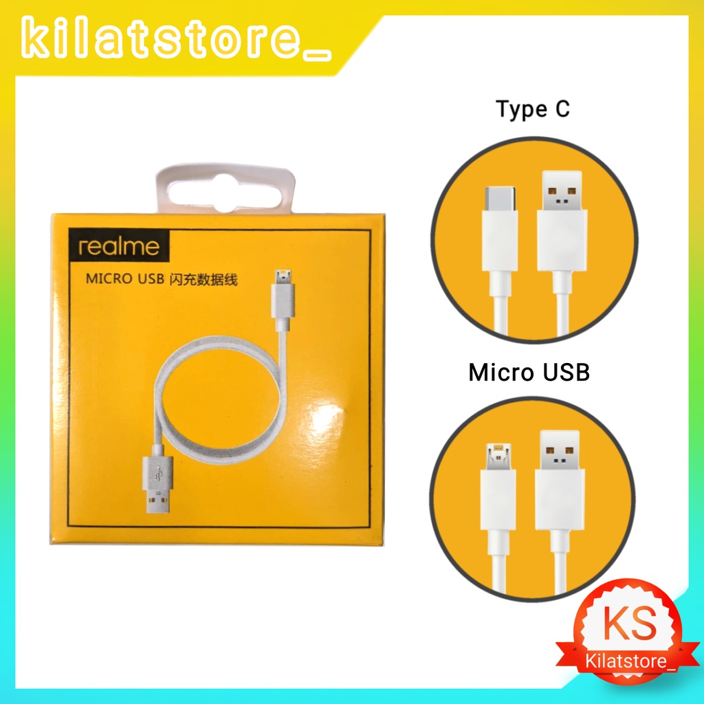Kabel Data Realme C2 C3 Micro USB &amp; Type C Fast Charging
