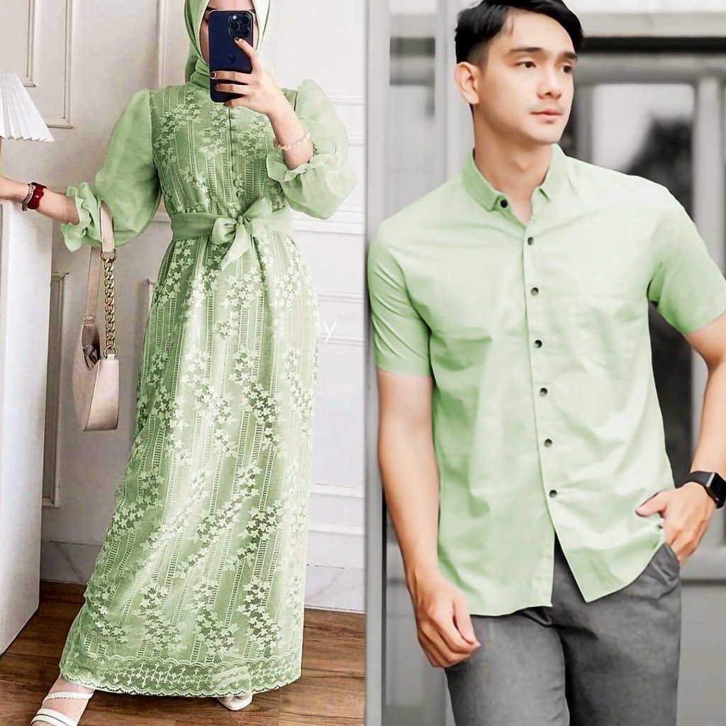 CP LUIS FASHION PAKAIAN COUPLE PASANGAN KEMEJA DAN DRESS GAMIS MAXY (BISA BELI TERPISAH) MS