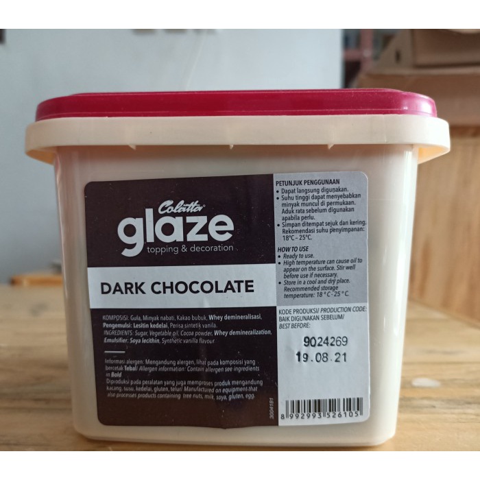 

COLATTA GLAZE DARK CHOCOLATE 1 KG