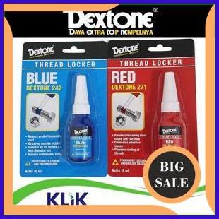 

tools n parts Dextone Thread Locker 10 ml 242 Biru - 271 Merah Lem Baut Baud Mur Trimpot Model Locti