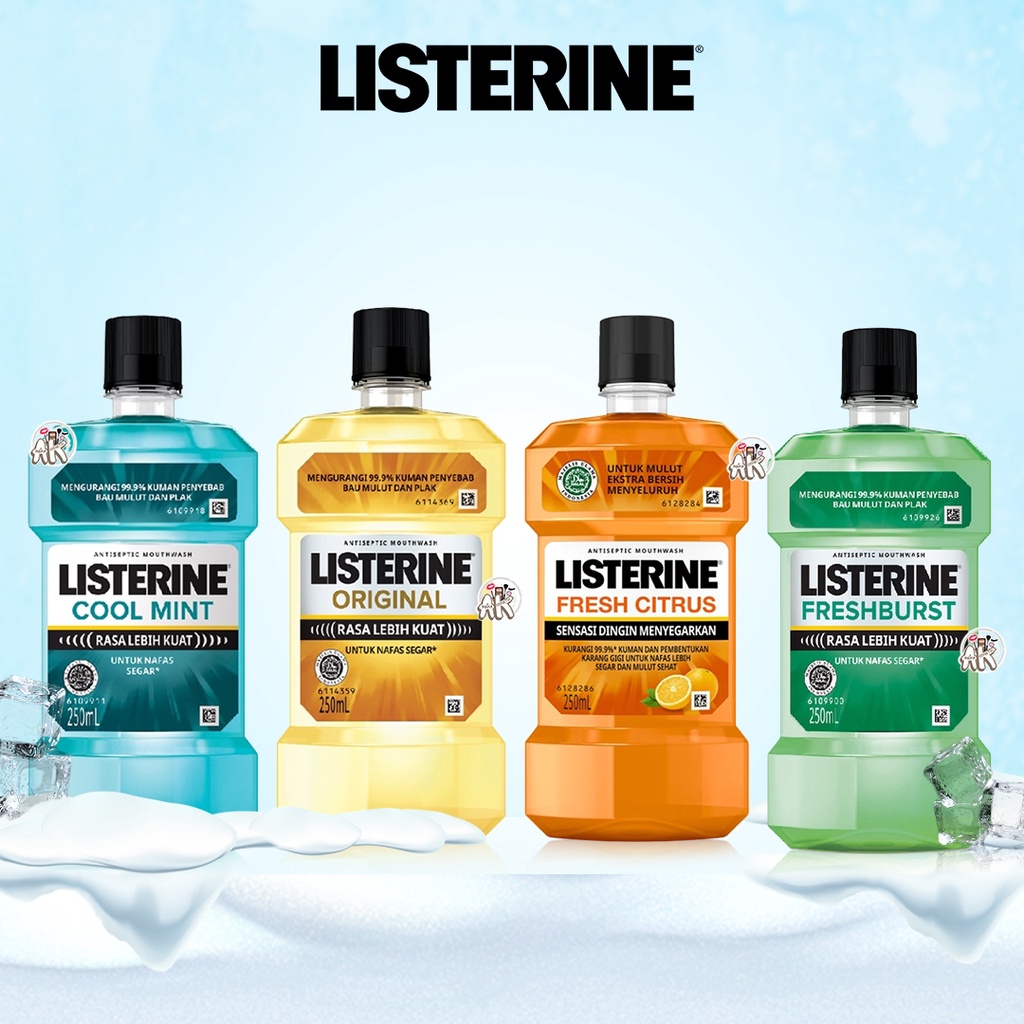 LISTERINE OBAT KUMUR ANTISEPTIC MOUTHWASH 250ML ( COOL MINT / ORIGINAL / FRESH CITRUS / FRESHBURST  )