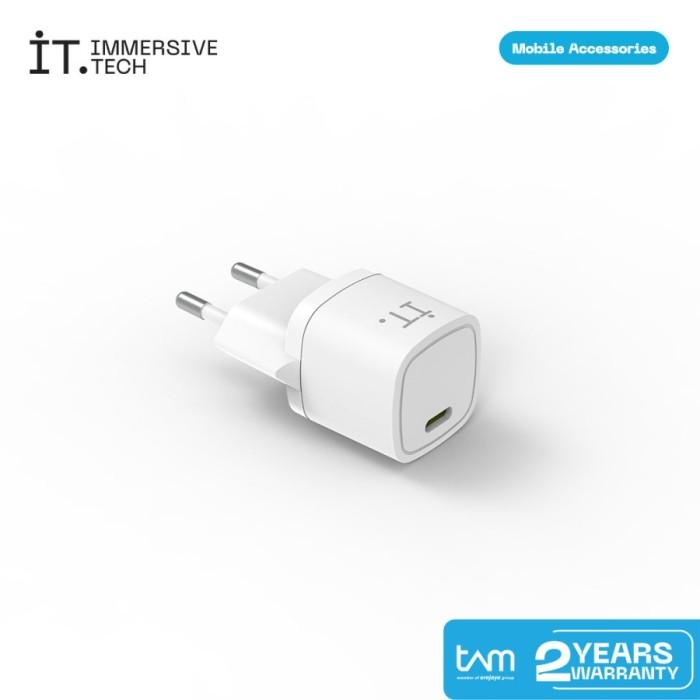IT Plug IT 20 Cube Wall Charger USB C 20W Fast Charging Kepala Adaptor