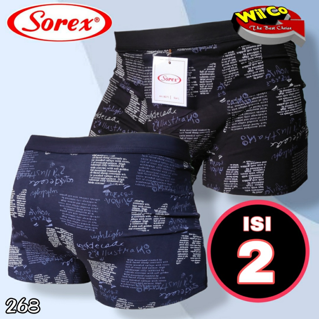 K268D - (DIJUAL PER 1 BOX ISI 2 Pcs)  CELANA DALAM PRIA CD BOXER PRIA PAKIAN DALAM SOREX TRENDY SIZE M L XL