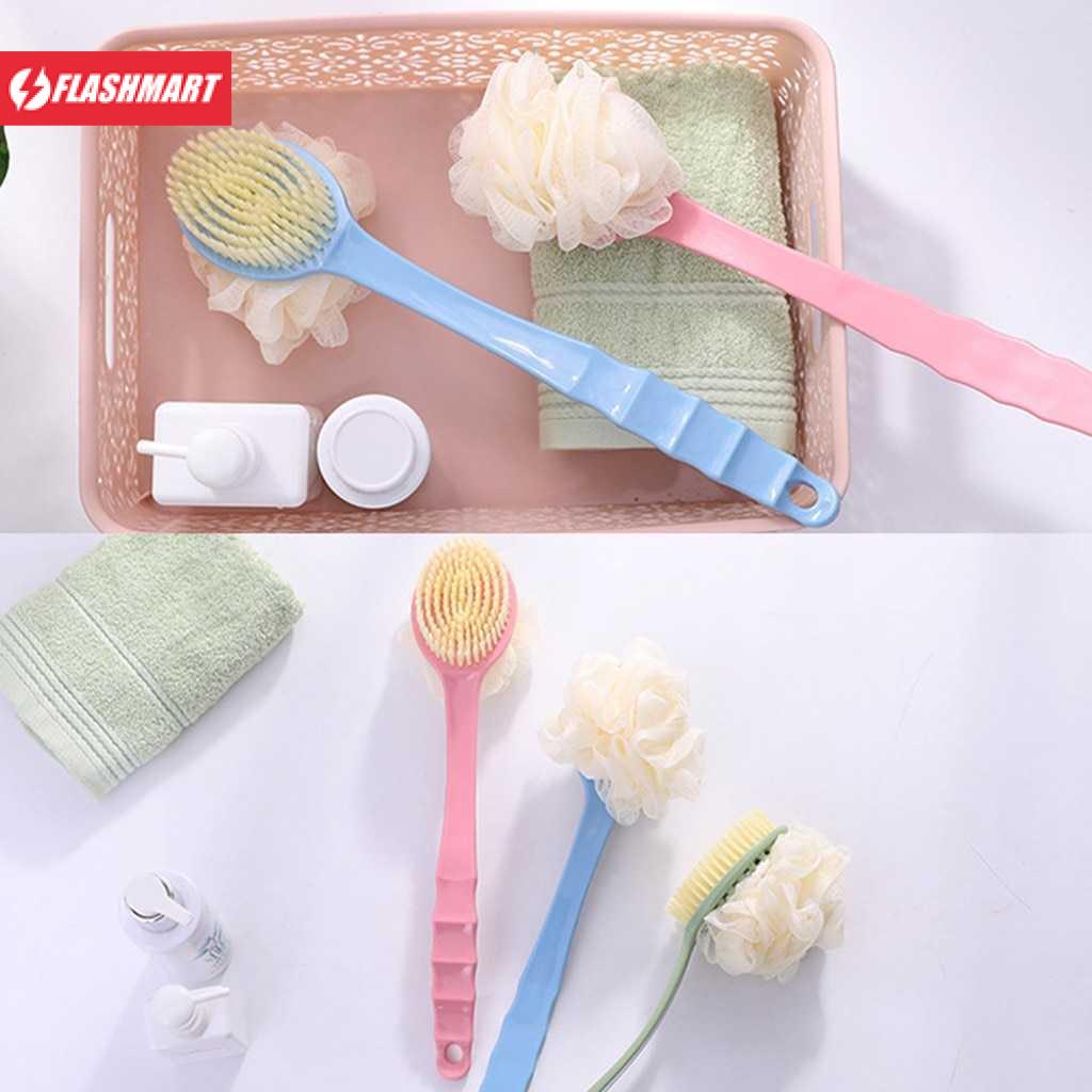 Flashmart Sikat Mandi Bath Brush Back Rubbing with Shower Puff - LF73009