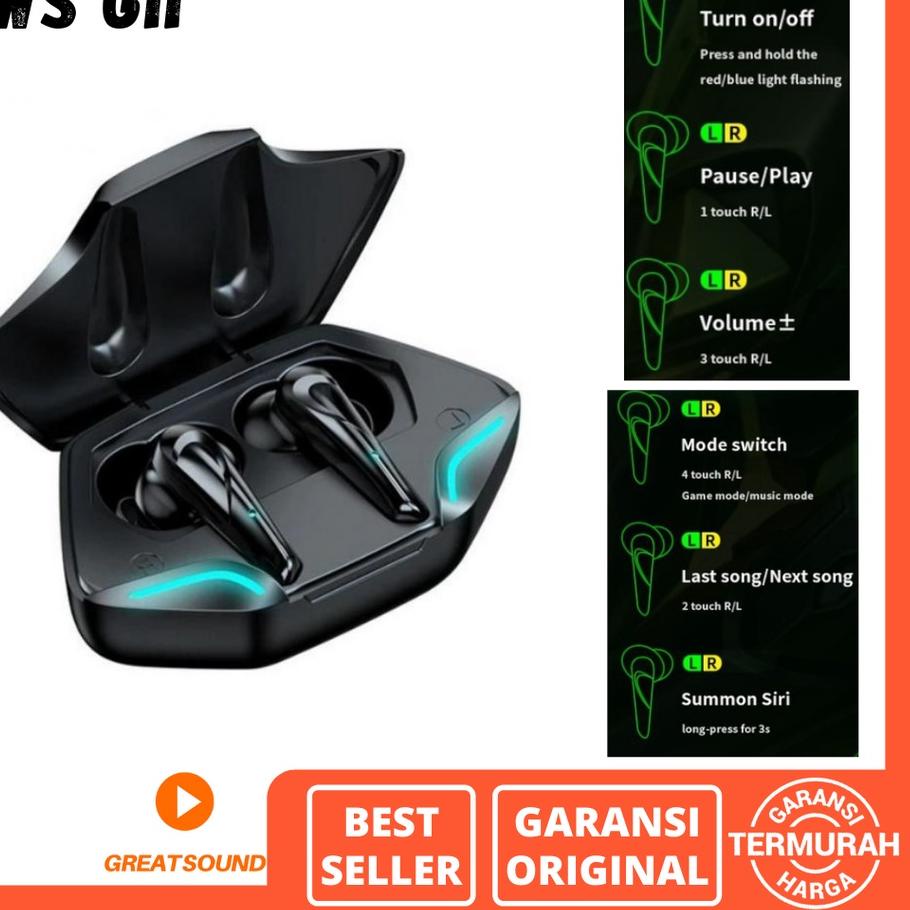 ☻ Headset Gaming Bluetooth G11 TWS Gaming Headset Bluetooth Gaming Earphone TWS Headset Gaming Bluet