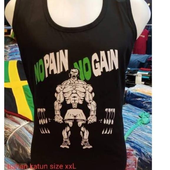 Ready Stock.. Kaos singlet xxl, xxxl lekbong gym adem bigsize jumbo full katun ✰bkd【