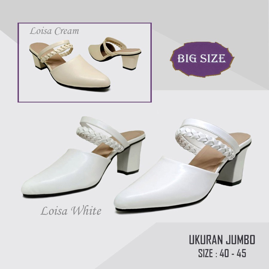 LOISS X ZAGIB LIMITED BIG SIZE | Sepatu Wanita Heels Mules Pesta Formal Ukuran Jumbo 40-45