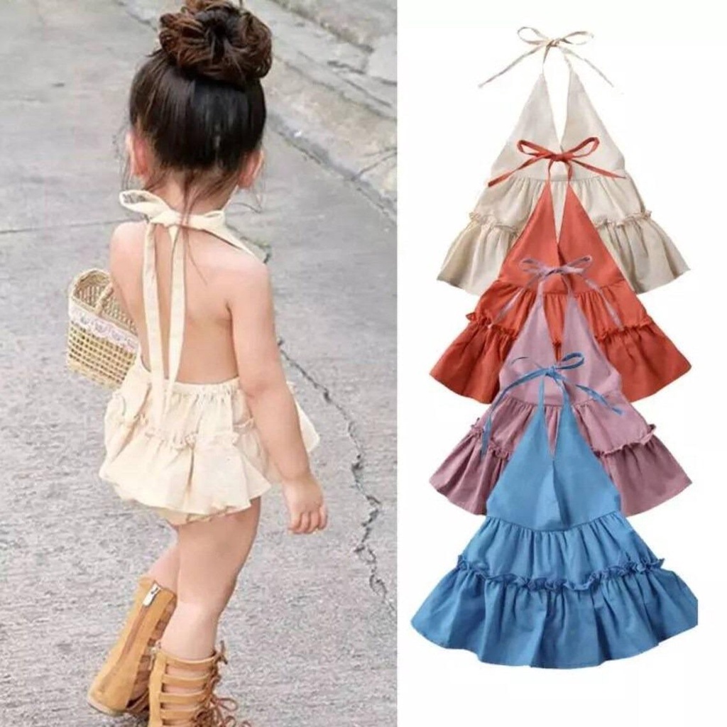 DRESS RUFFLE MACIS ANAK PEREMPUAN / DRESS HALTER RUFFLE PREMIUM