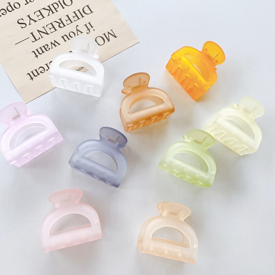 PREMIUM Jedai Doff Transparan 5CM Model Busur - Jepit Salon Bubble Gum Jepitan Rambut Korea - Transparan Matte Hair Claw Clips