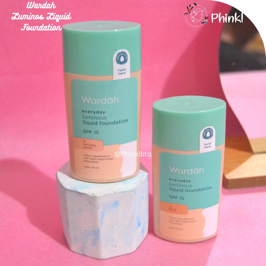 `ღ´ PHINKL `ღ´ ᘺᗩᖇᕲᗩᕼ Wardah everyday luminous foundation alas bedak kulit berminyak
