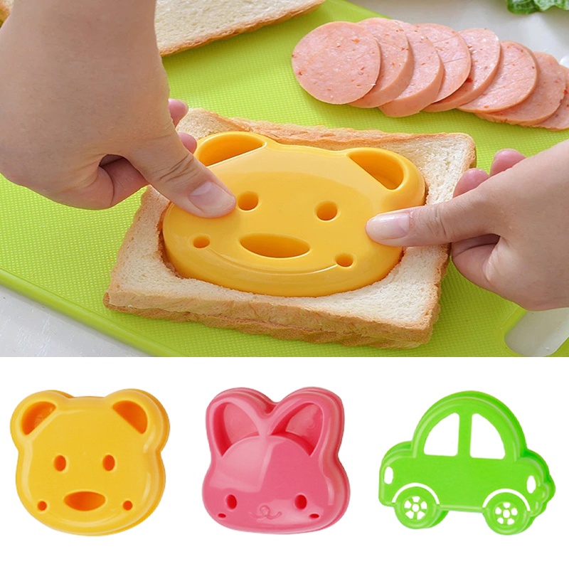 Mi.more Cetakan Pemotong Roti Sandwich Untuk Alat Dapur DIY Model Bear Kartun Beruang Pink Kucing