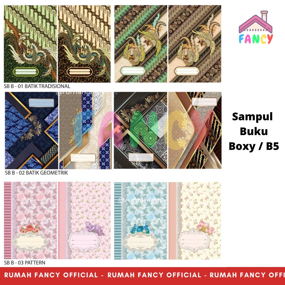 

[1PAK] ISI 20 LEMBAR Sampul Buku Boxy / Kwarto SIMPATY PREMIUM Pattern Flower Batik Ornament ELEGANT
