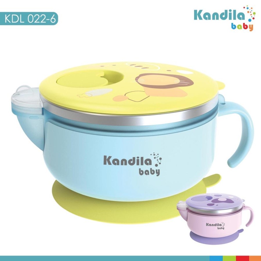 Kandila Baby KDL022-6 Double Layer Water Filling STainless Steel Bowl - Lilac, KDL022-6