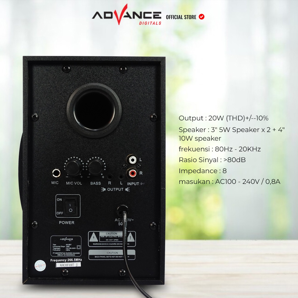 Advance M15BT Speaker Bluetooth Bass Wireless Portable Aktif BONUS Mic Wireless