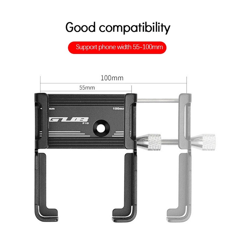 GUB P10 Holder Rak Sepeda Ponsel Pemegang Paduan Aluminium Peralatan Berkuda Sepeda Listrik Umum Sepeda Motor Braket Navigasi