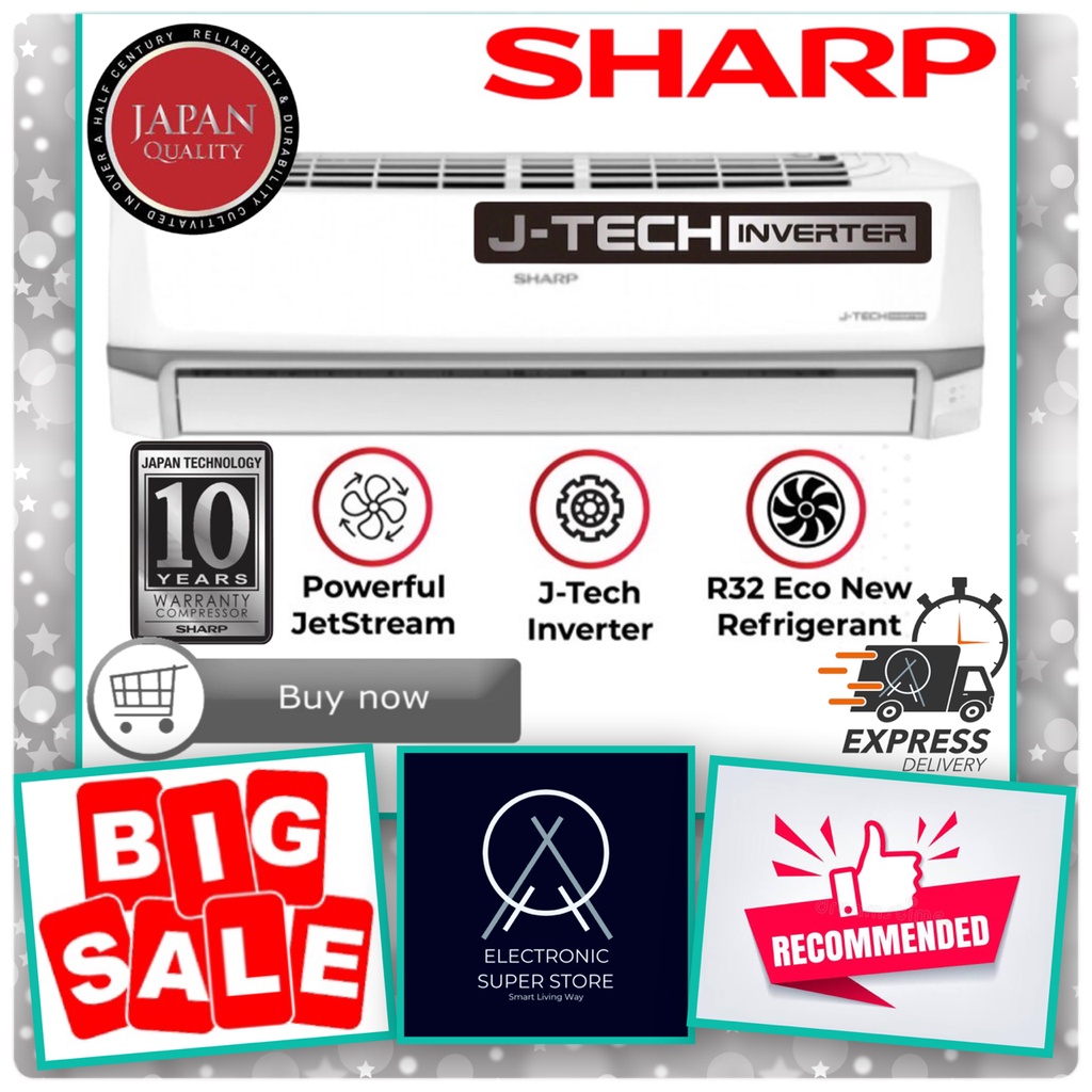 AC SHARP 1/2PK INVERTER AH-X6ZY X6BEY ZY POWERFUL JET STREAM COOLING AC 0.5PK LOW WATT INVERTER SHAR