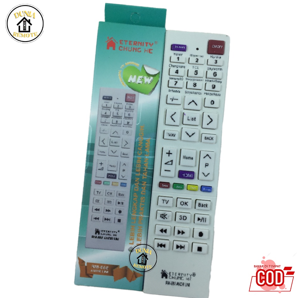 Remote Multi Universal TV LED SMART TV ANDROID Chunghe RM- 888 ANDR UNI (Changhong, Hisense,Konka, Mito, Ichiko,dll)