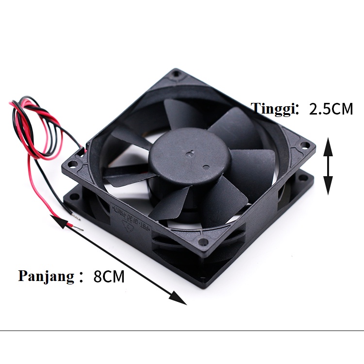 Kipas 8x8cm 8cm 8 CM 12v DC Brushless Cooling Fan Angin Exhaust CASING CASE PC CPU Cooler Pendingin