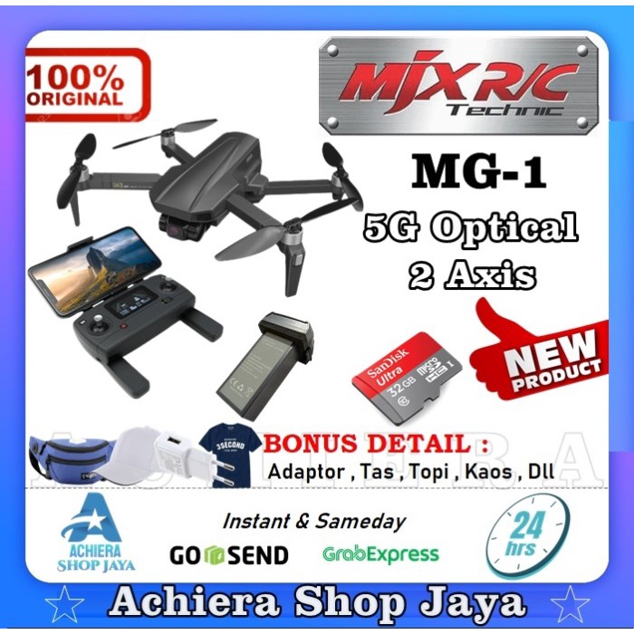 Rc Drone MJX MG1 5G WiFi FPV 2-Axis Gimbal 4K EIS HD Camera GPS Drone