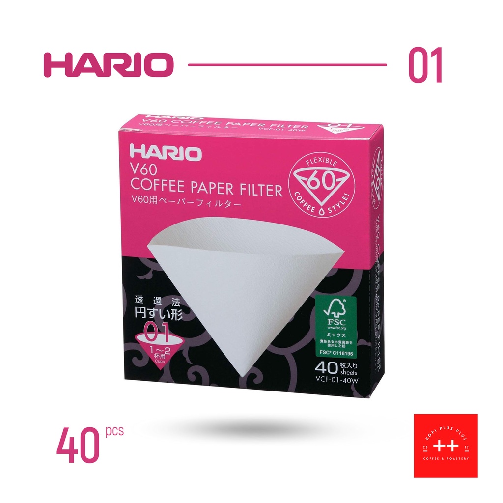 

Paper Filter V60 Coffee Filter Size 01 isi 40 White