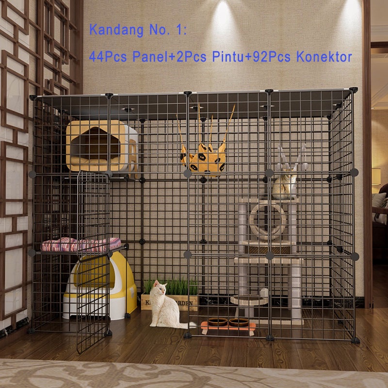 35*35CM Dog Cage Kandang Hewan Peliharaan / Kandang Kucing / Kandang Anjing Pagar Besi/ Kandang Kucing Tingkat