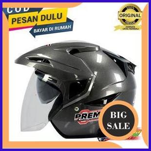 accessories HELM ASCA / ASCA PREMIER SOLID GUN METAL METALIC / ASCA PREMIER DOUBLE VISOR / HELM SNI