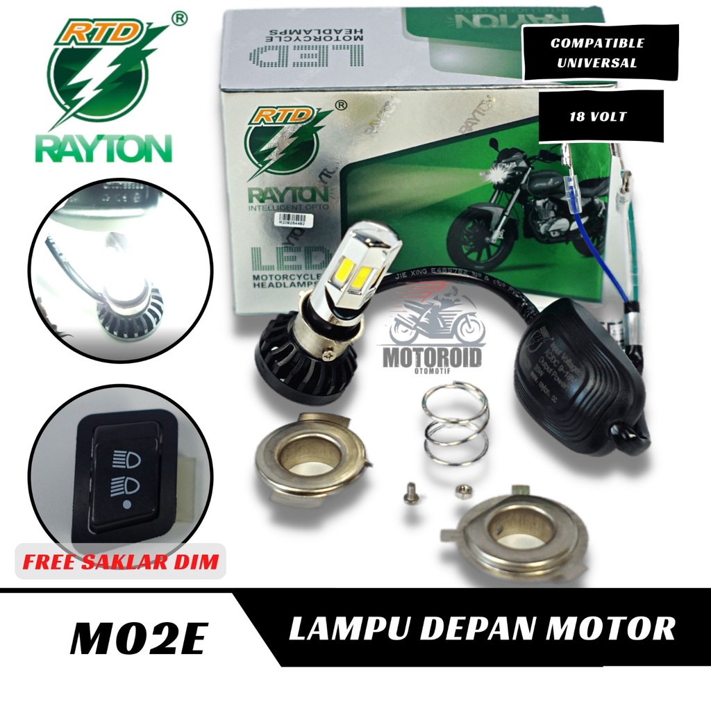 RAYTON Lampu Motor Led M02E 6 Sisi Headlamp 6 Mata Universal Motorcycle AC