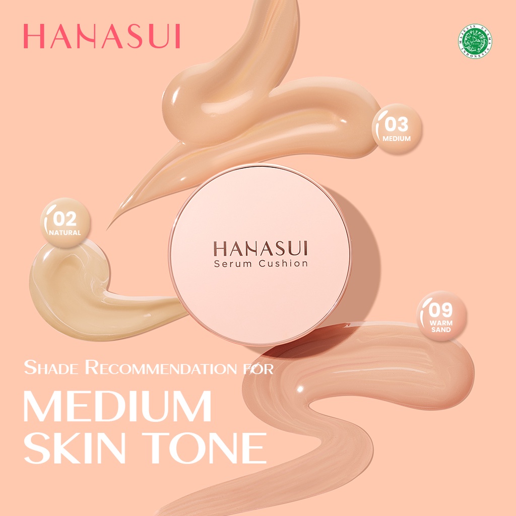 HANASUI Serum Cushion 15g | Foundation | Flawless | Natural Dewy Finish | Perfect Coverage | BPOM