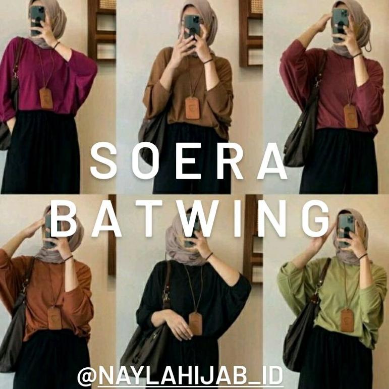 READY Viona Batwing Shirt BY NAYLAHIJAB_ID/kaos batwing premium/SOERA BATWING SHIRT KAOS Sora batwin