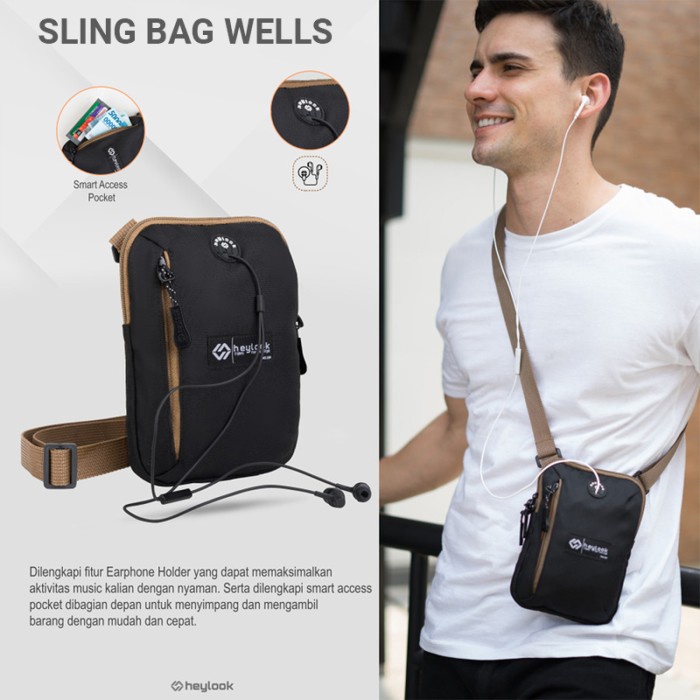 tas selempang pria  Tas Selempang Sling Bag Slempang Dompet Hp Mini Gantung Leher Pria(X2L2) Tas Sel