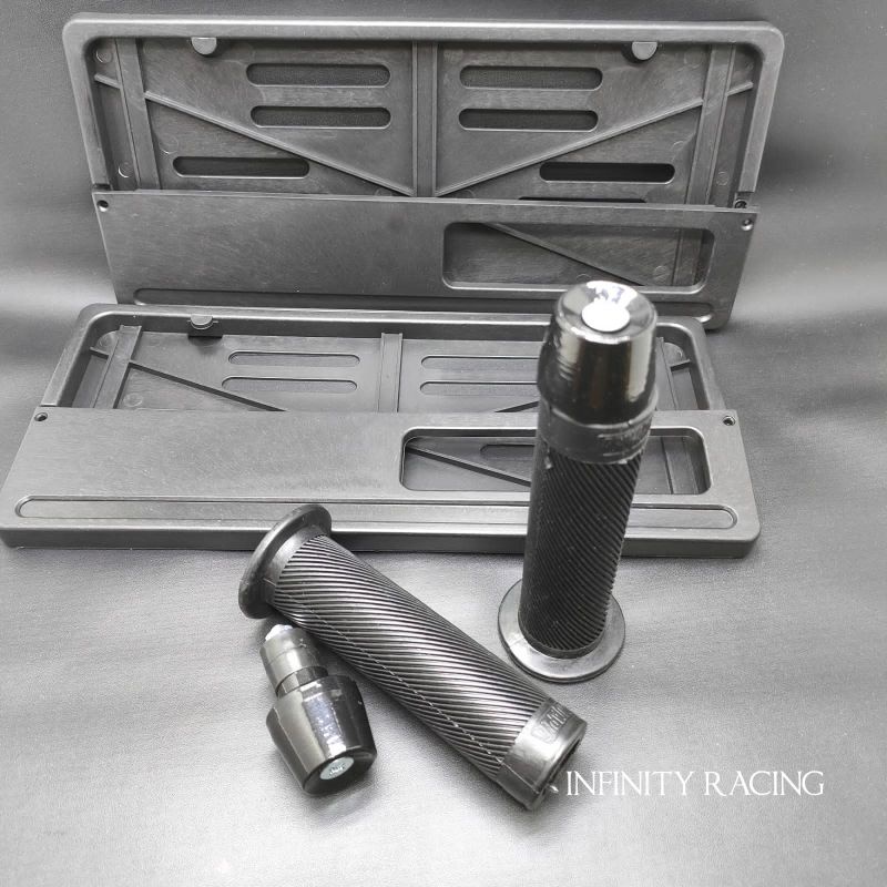 Paket variasi 3 item. jalu stang pcx hitam mini plus handgrip bulu empuk plus dudukan plat nomor pol