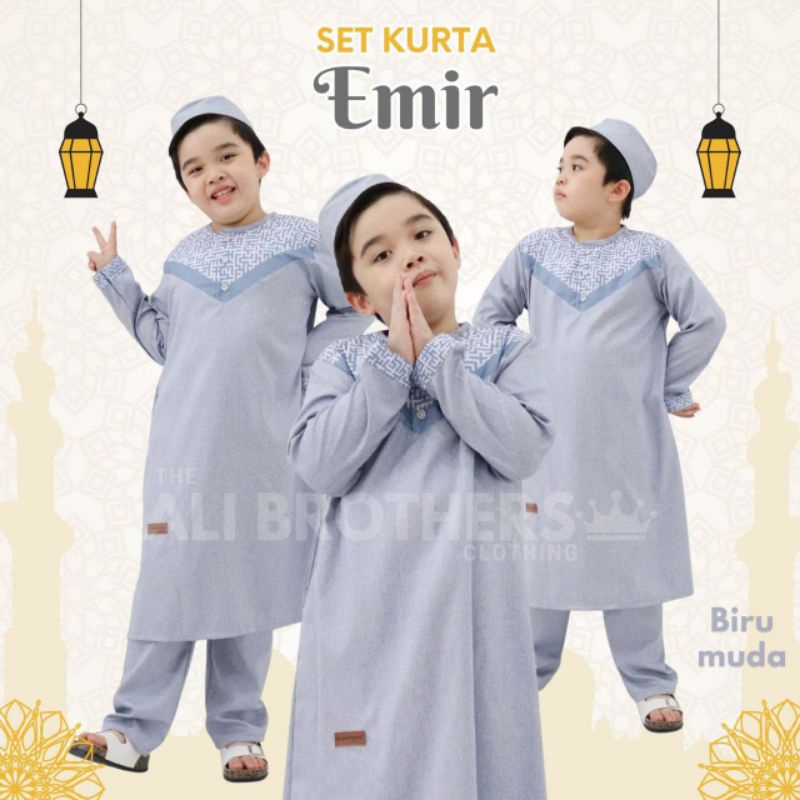 Koko Kurta Emir by Ali Brothers 4-11Thn Original set plus pecinya