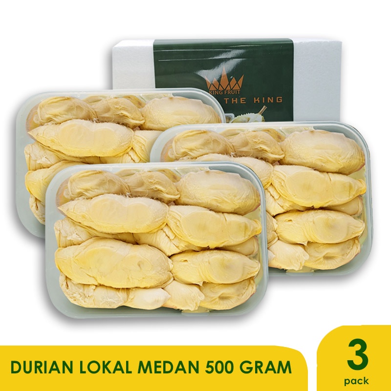 

3 Pack King Fruit Durian Lokal Super Premium Frozen Duren Medan Kupas