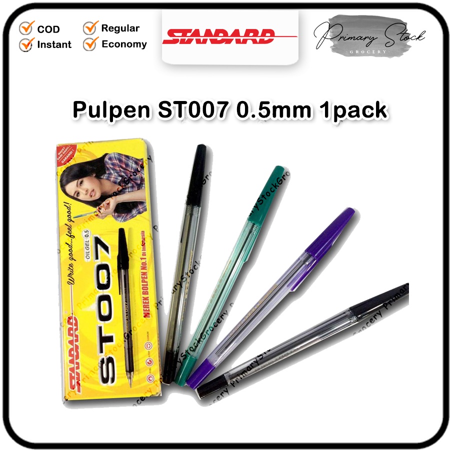 

Pulpen Standar 1 Pack Standard 0.5 Hitam Standart Pen 0,5 mm Dus Pak COD Instant ST007 ST 007