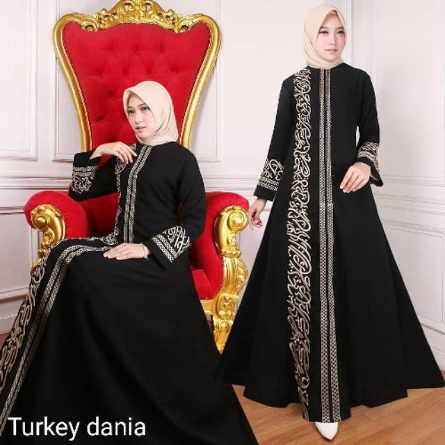 Gamis ALMA ABAYA HITAM TURKEY DANIA(N2Q4) Gamis Terbaru Gamis Abaya Turkey Gamis Turky BISA COD Gami