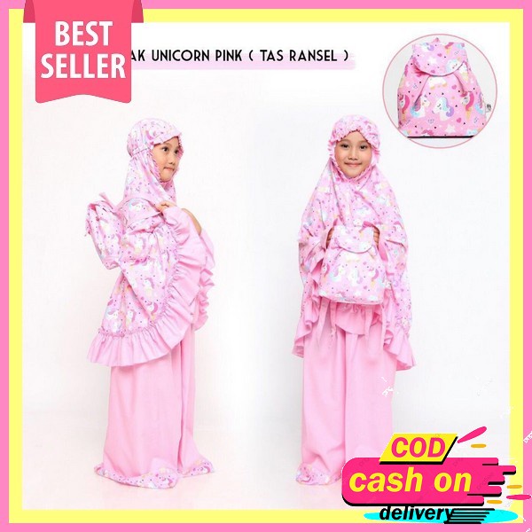 Mukena Anak Apna Kitty Bahan Jersey Balon Adem Polos Umur 3 4 5 Tahun Lucu Mukenah Anak Polos Hello 