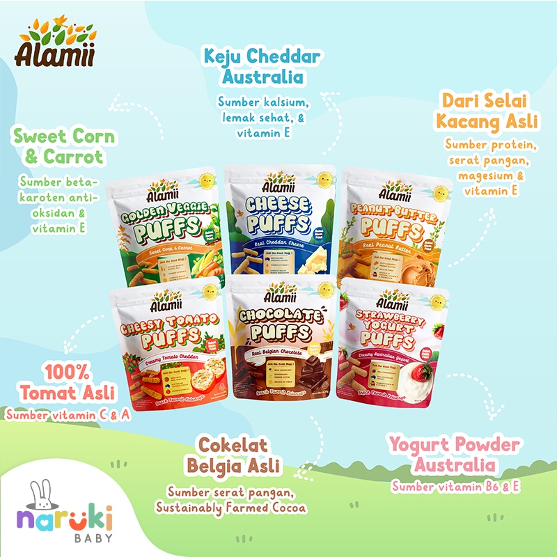 Alamii Puffs Cemilan Snack Sehat Untuk Bayi dan Anak 25gr