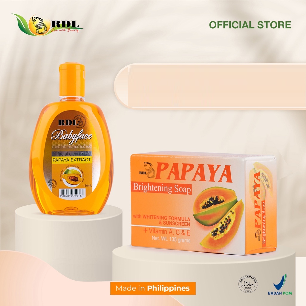 RDL Philipine Papaya Brightening Soap / Baby Face Cleanser | Sabun Batang Pepaya | Toner RDL Filipina