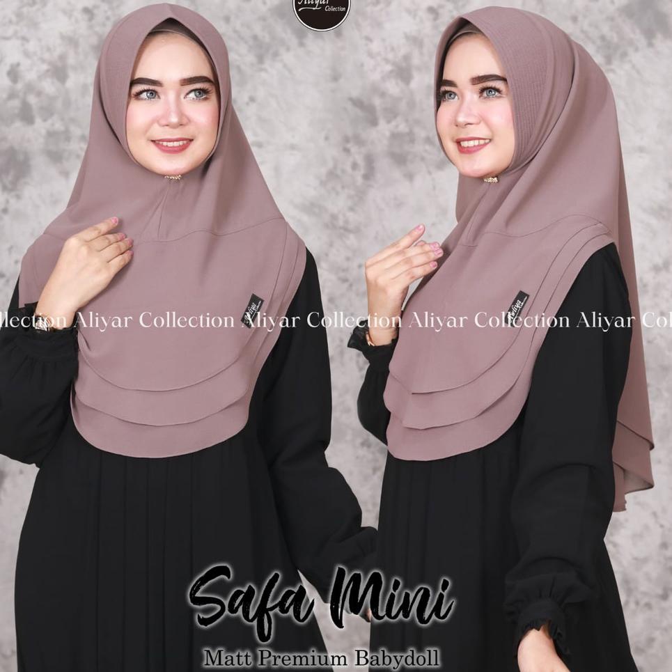 RECOMENDED Khimar safa mini/original Aliyar by Awliya/kerudung instan/hijab mini/hijab polos/ceruty 